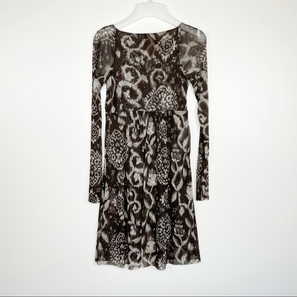 INC International Concepts Brown and Cream Ikat Print Dress - Picture 2 of 9